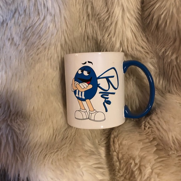 M&M BLUE Candy Character Ceramic Mug Coffee Cup Perfect Vintage. - Picture 1 of 6